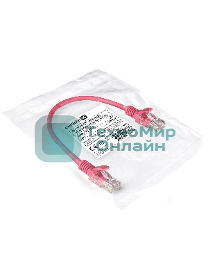 Патч-корд ExeGate EX286372RUS UTP-RJ45-RJ45-5e-0,3M-LSZH-RD, UTP, cat.5e, LSZH, 0.3м, красный