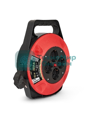 Удлинитель на катушке ExeGate EX286336RUS Master ECS-1-1B (4 евророзетки с заземлением, 10 м, защита от детей, защита от перегрузки, 3х1,0 мм2, 10А/2.2 кВт)