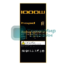 Блок питания Power Supply HSPD, 1000W 80 PLUS Gold (ATX, 3.1, PCIe 5.1, Full modular, 1x24(20+4)pin 600мм, 2xCPU 8(4+4)pin 700мм, 2xPCIe*2 8(6+2)pin 550+150мм, 1x12V(2x6) 12+4pin 600W 550мм 2xSATA*3 500+150+150мм, 1xMOLEX4pin*3+FDD 500+150+150+150мм, Active, 120x120мм, 150x140x86мм, APFC, OVP, UVP, SCP, OCP, OTP, OPP, NLO, SIP, black)