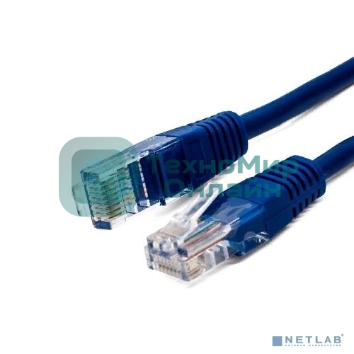 Кабель патч-корд, Filum FL-U5-C-3M-BL U/UTP 5e cat. 3м, 26AWG(7x0.16 мм), чистая медь, PVC, синий