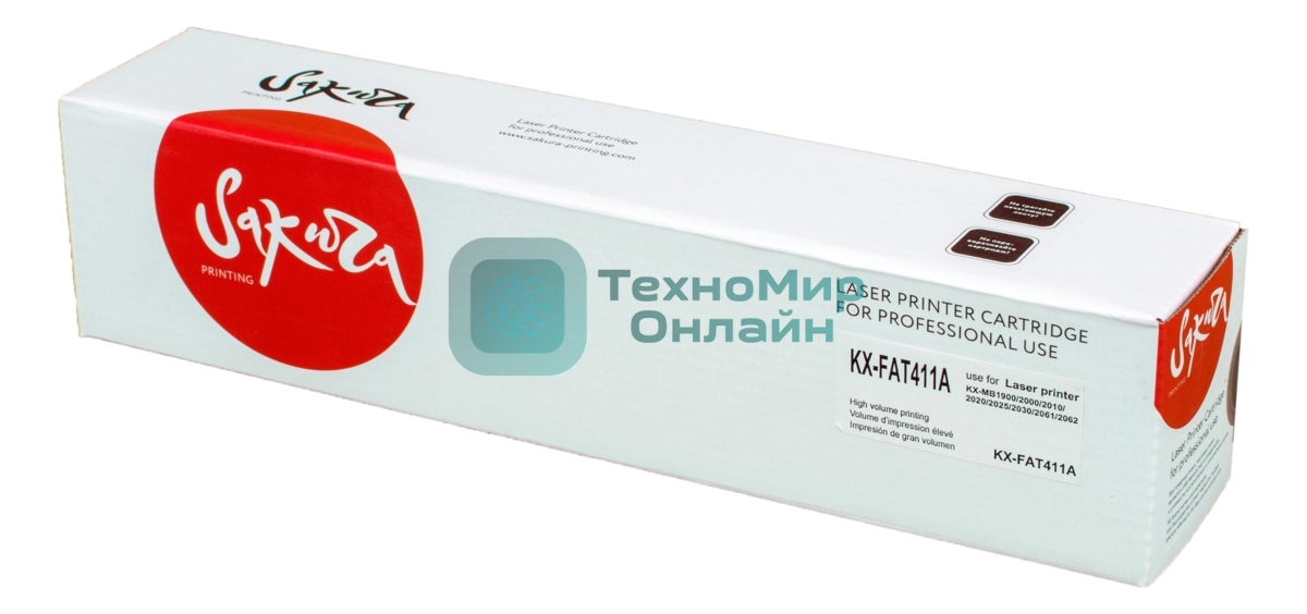 Картридж Sakura KXFAT411А для Panasonic KX-MB1900, KX-MB2000, KX-MB2020, KX-MB2030, KX-MB2051, KX-MB2061, черный, 2000 к.