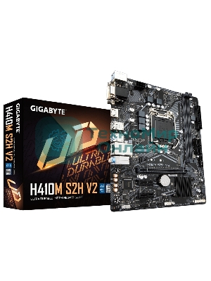 Материнская плата Gigabyte H410M S2H V2, LGA 1200, Intel H470, 2xDDR4, 4xSATA, 1xM.2, 1xPCIe 3.0 x16, 2xPCIe 3.0 x1, 1xDVI-D, 1xHDMI, 1xVGA, 1x 1Gb LAN, 2xUSB-A 3.2 Gen 1, 4xUSB-A 2.0, 3x3.5 мм, 7.1, Micro ATX