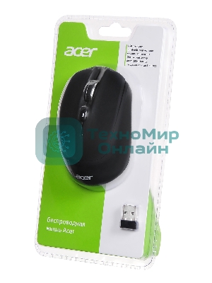 Мышь беспроводная Acer OMR050 черный, 1600 dpi, радиоканал, Bluetooth, USB, кнопки - 6