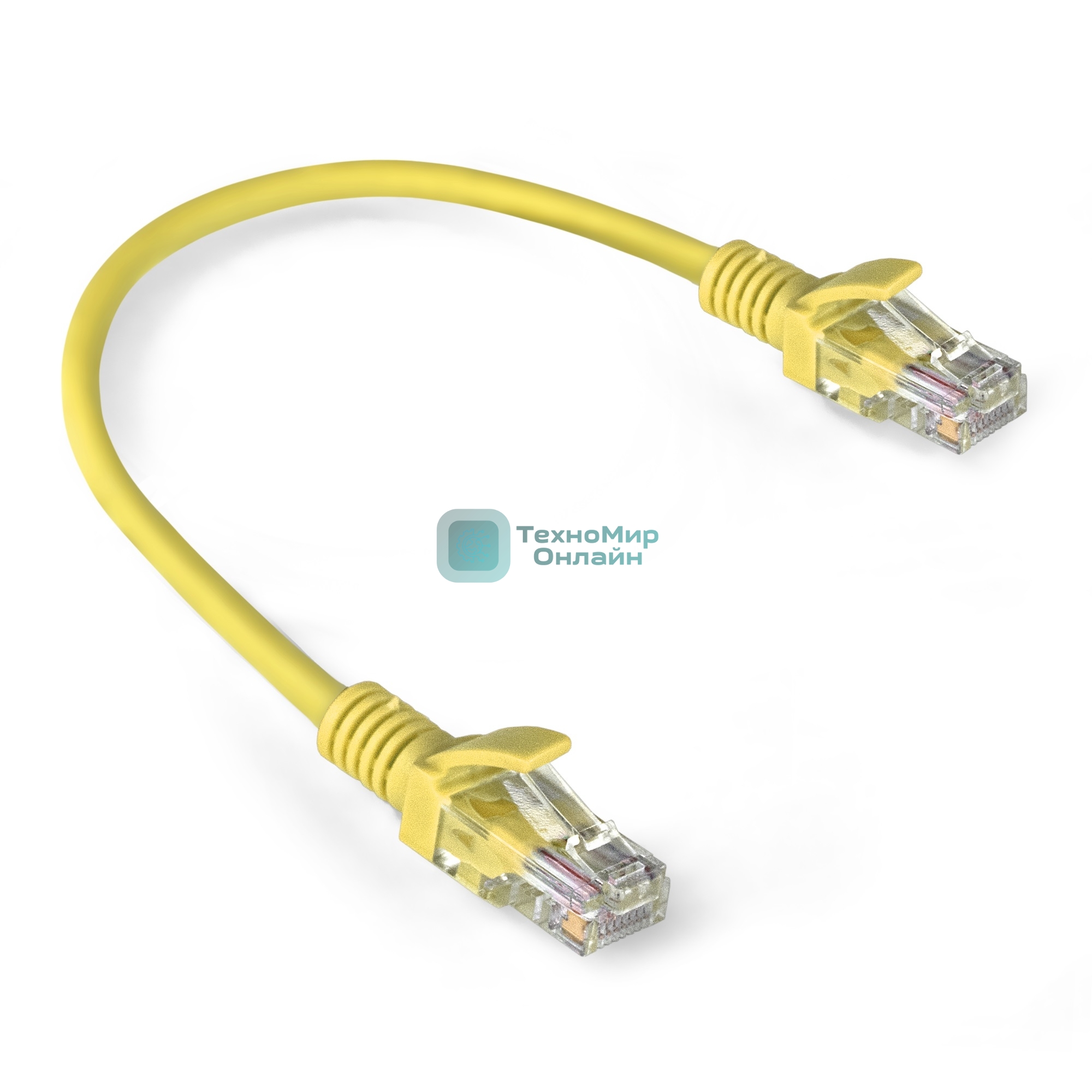 Патч-корд ExeGate EX286374RUS UTP-RJ45-RJ45-5e-0,3M-LSZH-YL, UTP, cat.5e, LSZH, 0.3м, желтый