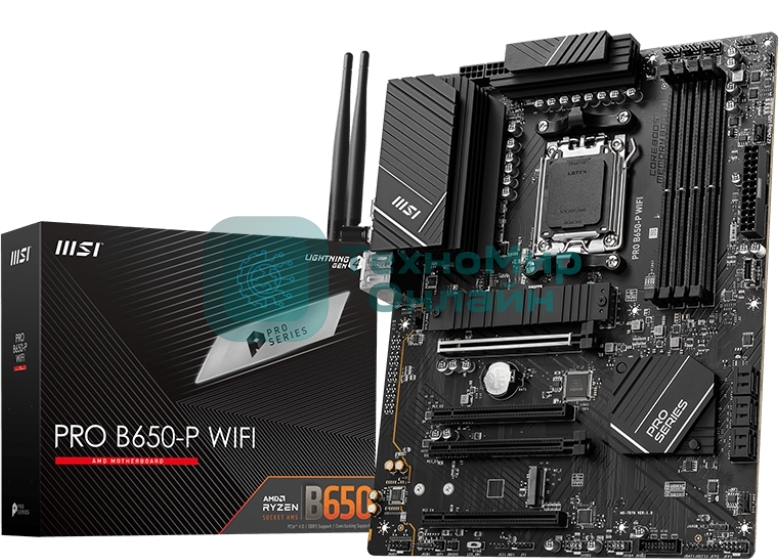 Материнская плата MSI MSI PRO B650-P WIFI Socket AM5 AMD B650 4xDDR5 ATX AC`97 8ch(7.1) 2.5Gg RAID+HDMI+DP