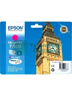 Картридж струйный Epson C13T70334010 пурпурный (800 стр.) для WorkForce WP-4015DN WP-4015, WP-4025DW WP-4025, WP-4095DN WP-4095, WP-4515DN WP-4515, WP-4525DNF WP-4525, WP-4535DWF WP-4535, WP-4595DNF WP-4595