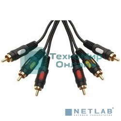 Кабель Rexant Шнур 3RCA Plug - 3RCA Plug1.5М(GOLD)