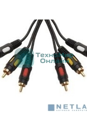 Кабель Rexant Шнур 3RCA Plug - 3RCA Plug1.5М(GOLD)