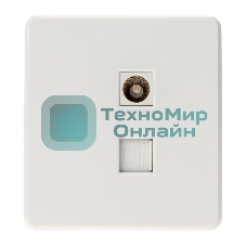 Розетка телевизионная Kranz ROUND компьютерная RJ45 кат6 + TV с/у перламутр