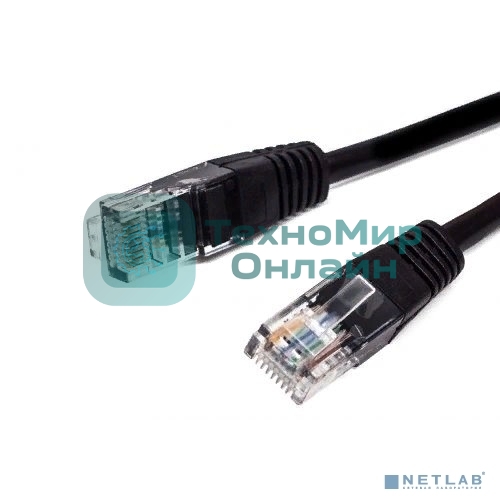 Кабель патч-корд, Filum FL-U5-2M-BK U/UTP 5e cat. 2м, 26AWG(7x0.16 мм), омедненный алюминий (CCA), PVC, чёрный