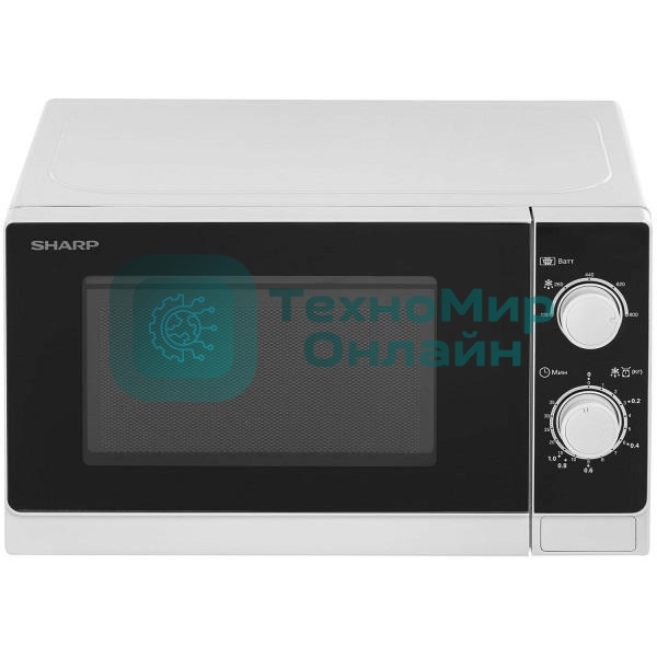 Микроволновая печь Sharp R-2000RW белый, 20 л, 800 Вт, переключатели - поворотный механизм