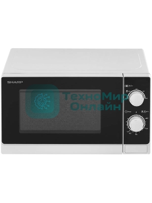Микроволновая печь Sharp R-2000RW белый, 20 л, 800 Вт, переключатели - поворотный механизм