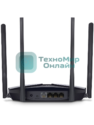 Роутер Mercusys MR70X AX1800 Dual-Band WiFi 6 Router, 574 Mbps at 2.4 GHz + 1201 Mbps at 5 GHz,4× Fixed External Antennas, 3× Gigabit LAN Ports, 1× Gigabit WAN Port, 1024-QAM, OFDMA, Router/Access Point Mode, MU-MIMO, WPA3, TWT, BSS Color