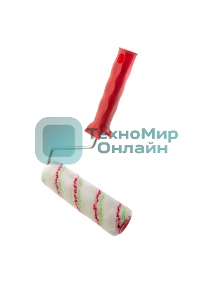 Валик Сибртех Эмали, 180 мм, ворс 12 мм, D 36 мм, D ручки 6 мм, полиамид, полиакрил