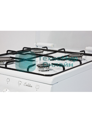 Плита комбинированная De Luxe 506040.00ГЭ (КР) ЧР белый, конфорок 4 шт, духовка 54 л, 50 см x 85 см x 60 см