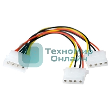 Разветвитель питания IDE-устройств Molex (IDE) в 2*Molex (IDE), 15 см ExeGate