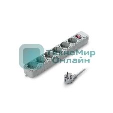 Сетевой фильтр ExeGate EX119394RUS SP-6-5G (6 розеток, 5 м, евровилка, серый)