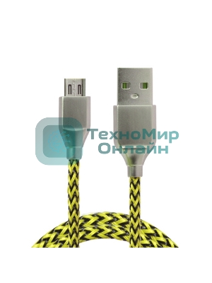 Кабель USB ACD-Titan Type-C ~ USB-A Нейлон, 1м, желто-черный
