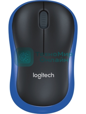 Мышь беспроводная Logitech M185 синий, 1000 dpi, радиоканал, USB, кнопки - 3