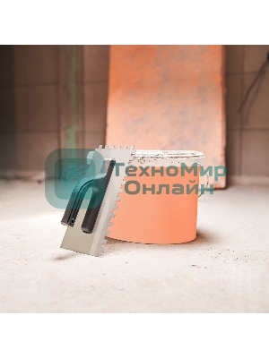 Гладилка нержавеющая Rexant 130х270 мм, зуб 10х10 мм, пластиковая ручка