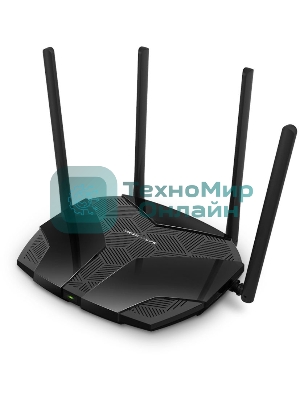 Роутер Mercusys MR70X AX1800 Dual-Band WiFi 6 Router, 574 Mbps at 2.4 GHz + 1201 Mbps at 5 GHz,4× Fixed External Antennas, 3× Gigabit LAN Ports, 1× Gigabit WAN Port, 1024-QAM, OFDMA, Router/Access Point Mode, MU-MIMO, WPA3, TWT, BSS Color