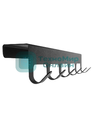 Вешалка Rexant навесная на дверь, 6 крючков, черный