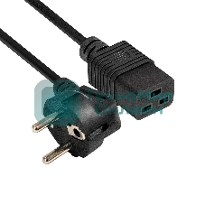 Кабель питания ExeGate Special PC19-3S (Евровилка Schuko->C19, 3*1.5мм2, CCA, черный, 3м)