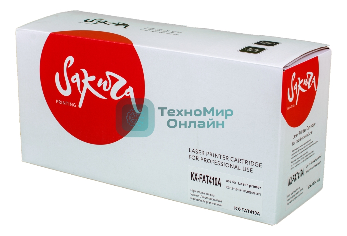 Картридж Sakura KXFAT410A для Panasonic KX-MB1500RU, KX-MB1520RU, KX-MB1530RU, KX-MB1536RU, черный, 2500 к.