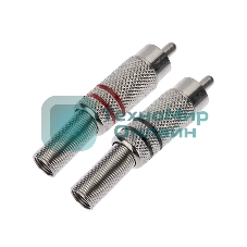 Разъем штекер PROconnect RCA металл пайка ZN черный/красный