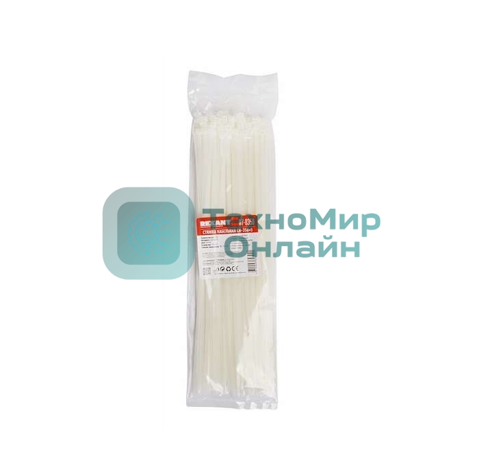 Хомут кабельный Rexant 4.8х350 нейл. белый (уп. 100 шт)