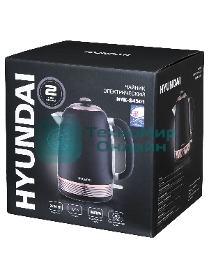 Чайник электрический Hyundai HYK-S4501 1.7л. 2200Вт черный/бронзовый (корпус: нержавеющая сталь/пластик)