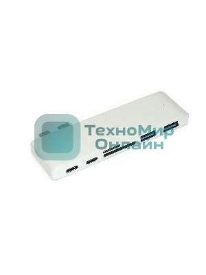 Адаптер сдвоенный Type-C на USB 3.0*2 + Type-C* 2 + SD/TF для MacBook, серебристый