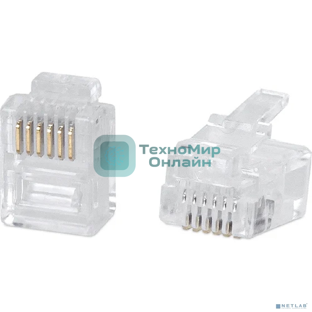 Коннектор Cabeus, RJ12(6p6c), кат. 5, неэкр., цвет: прозрачный