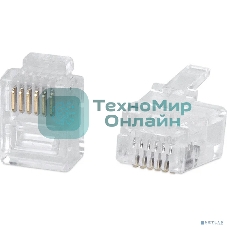Коннектор Cabeus, RJ12(6p6c), кат. 5, неэкр., цвет: прозрачный