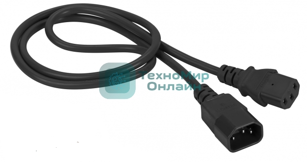 Шнур питания Lanmaster C13-C14, 3х0.75, 220В, 10А, черный, 5 метров