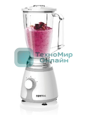 Блендер настольный Centek CT-1326 600 Вт, 2 скорости + импульс, чаша 1,5 Л с ручкой и мер. разметкой