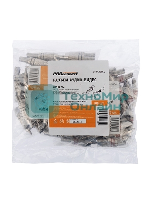 Разъем штекер PROconnect RCA металл пайка ZN черный/красный