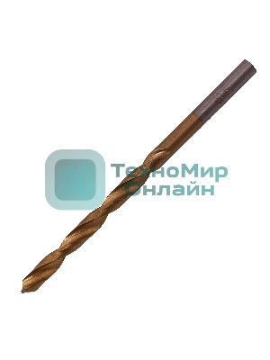 Сверло по металлу Matrix, 4,8 мм, HSS, нитридтитановое покрытие, цилиндрический хвостовик