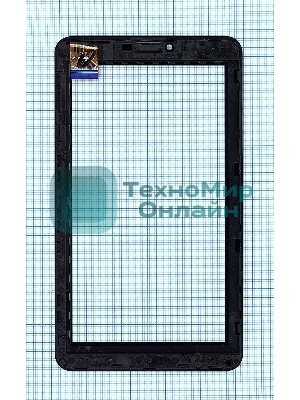 Сенсорное стекло (тачскрин) для Irbis TZ53, черное с рамкой