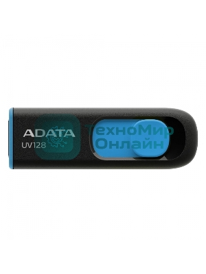 Флешка USB ADATA UV128 (AUV128-128G-RBE), 128Gb, USB 3.0, R/W 100/30, черный/синий