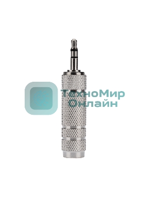 Переходник штекер Rexant стерео 3,5 м м - гнездо стерео 6,3 мм, металл