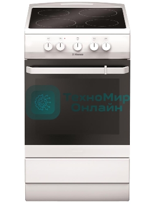 Плита электрическая Hansa FCCW54000 белый, конфорок 4 шт, духовка 68 л, 50 см x 85 см x 60 см