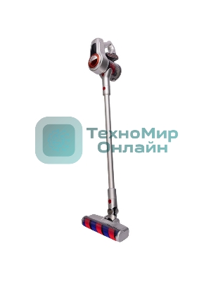 Пылесос вертикальный Sharp ECSB72RS серебристый/красный, питание от аккумулятора, 95 Вт, уборка сухая, пылесборник 1 л, работа от АКБ max 36 мин