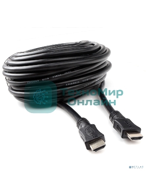 Кабель HDMI Cablexpert CC-HDMI4L-15M, 15м, v2.0, 19M/19M, серия Light, черный, позол.разъемы, экран, пакет