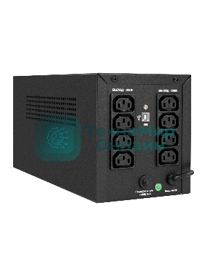 Источник бесперебойного питания ExeGate Power NB-2200.LED.AVR.8C13.USB (2200VA/1300W, LED, AVR, 8*C13, USB, батарея 12V 9Ah - 2 шт., металлический корпус, Black)