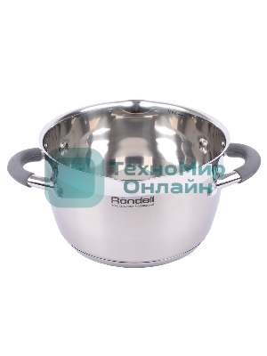 Кастрюля Rondell RDS-023 с\кр 18 см, (2,3л) Flamme (нерж.сталь 18/10,ручки из нерж.стали со вставкой силикон)