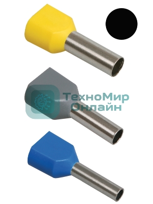 Наконечник-гильза изол. НГИ2 6.0-14 черный (уп. 100 шт) IEK UTE10-D6-0-100