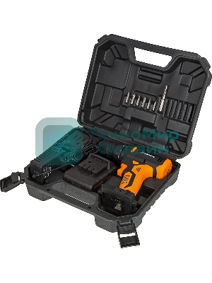 Дрель-шуруповерт аккумуляторная Вихрь ДА-18Л-2КУ/Б 72/14/23, Аккумуляторная, 18В, 2 АКБ, Кейс