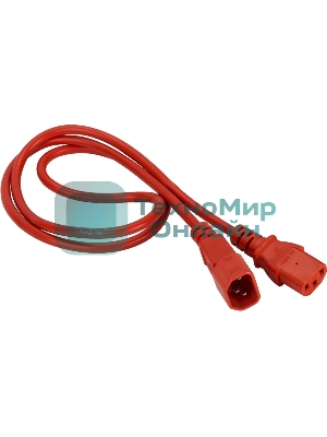 Шнур питания Lanmaster C13-C14, 3х0.75, 220В, 10А, красный, 7 метров
