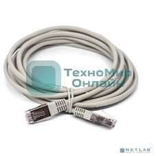 Кабель патч-корд Filum FL-F5-5M F/UTP 5e cat. 5м, 26AWG(7x0.16 мм), омедненный алюминий (CCA), PVC, серый